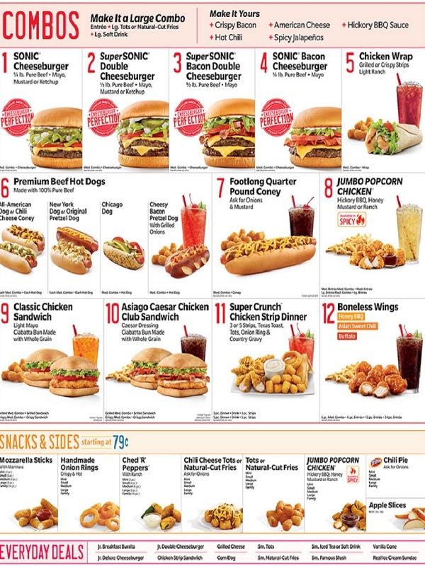 Sonic Menu Prices February 2024 Food, Drinks Menu with Prices