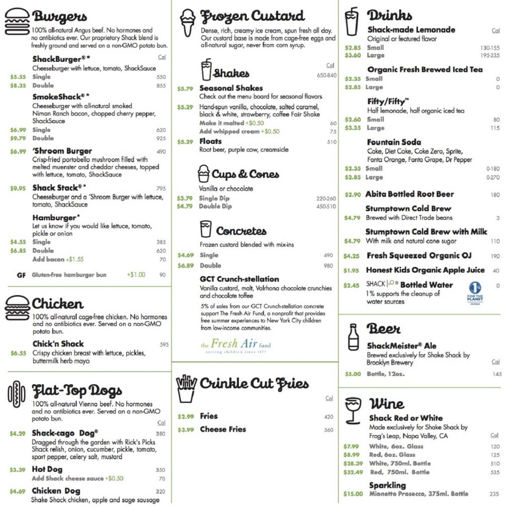 Shake Shack Menu Prices 2020 - Full Shake Shack Menu with Prices